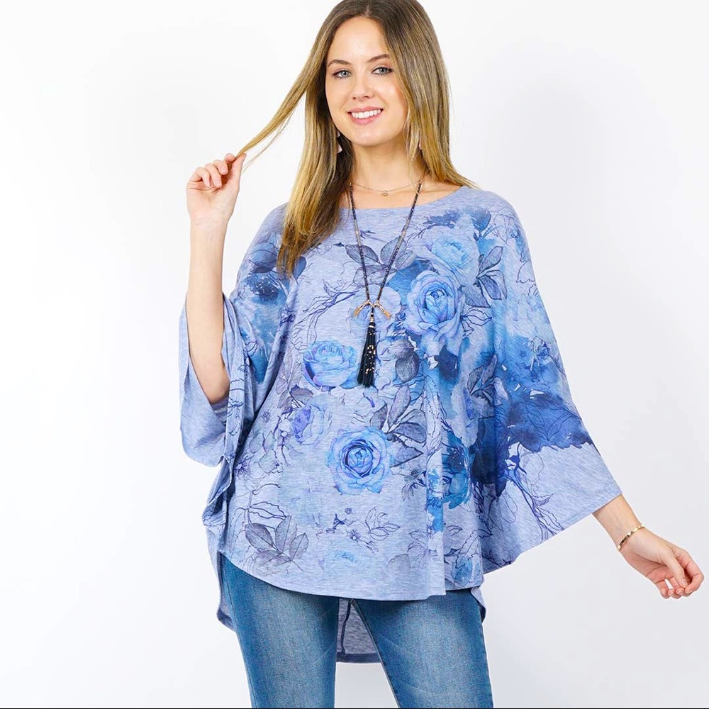 Sublimation floral print tunic